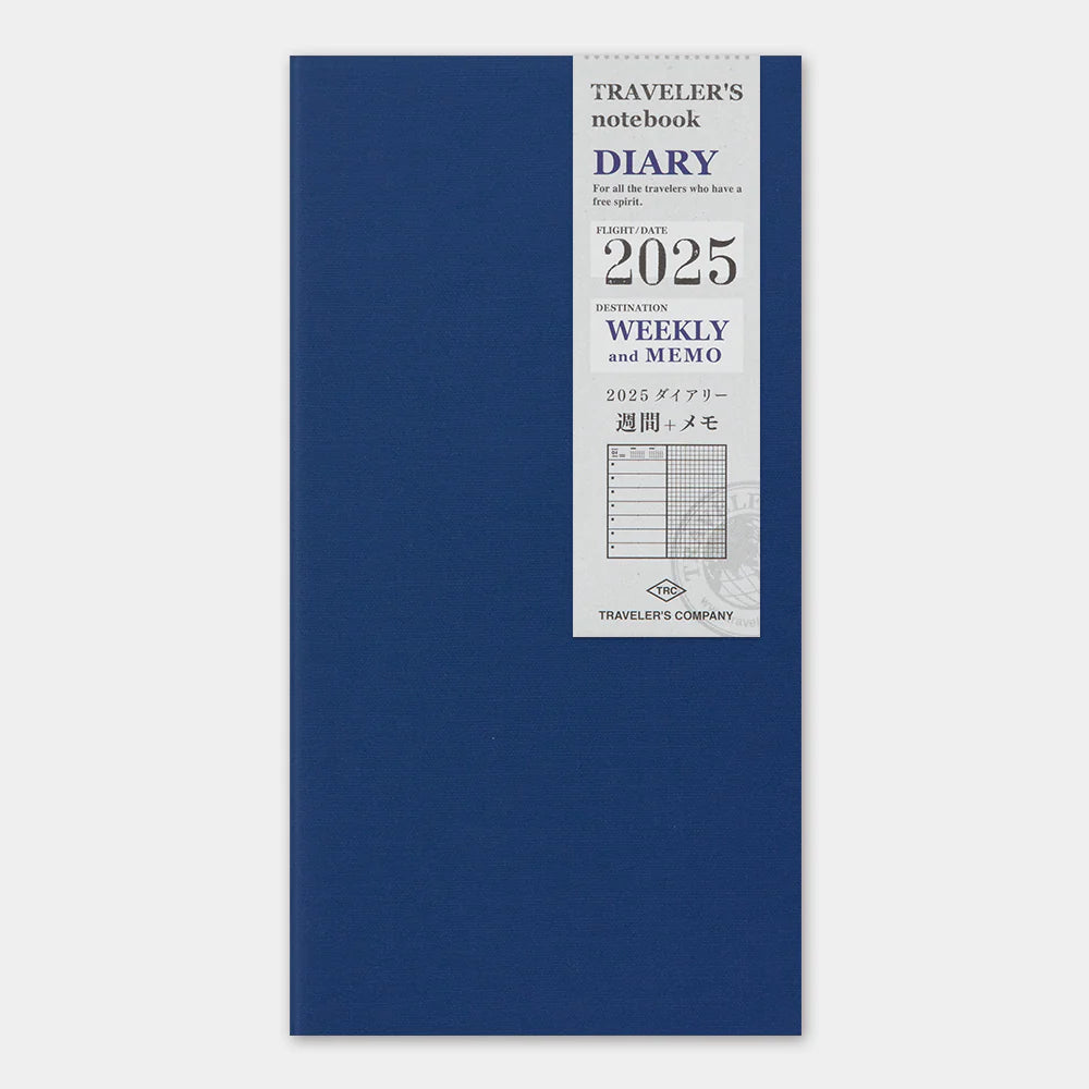 TRAVELER'S notebook 2025 Weekly + Memo Second half BLUE (Regular Size)
