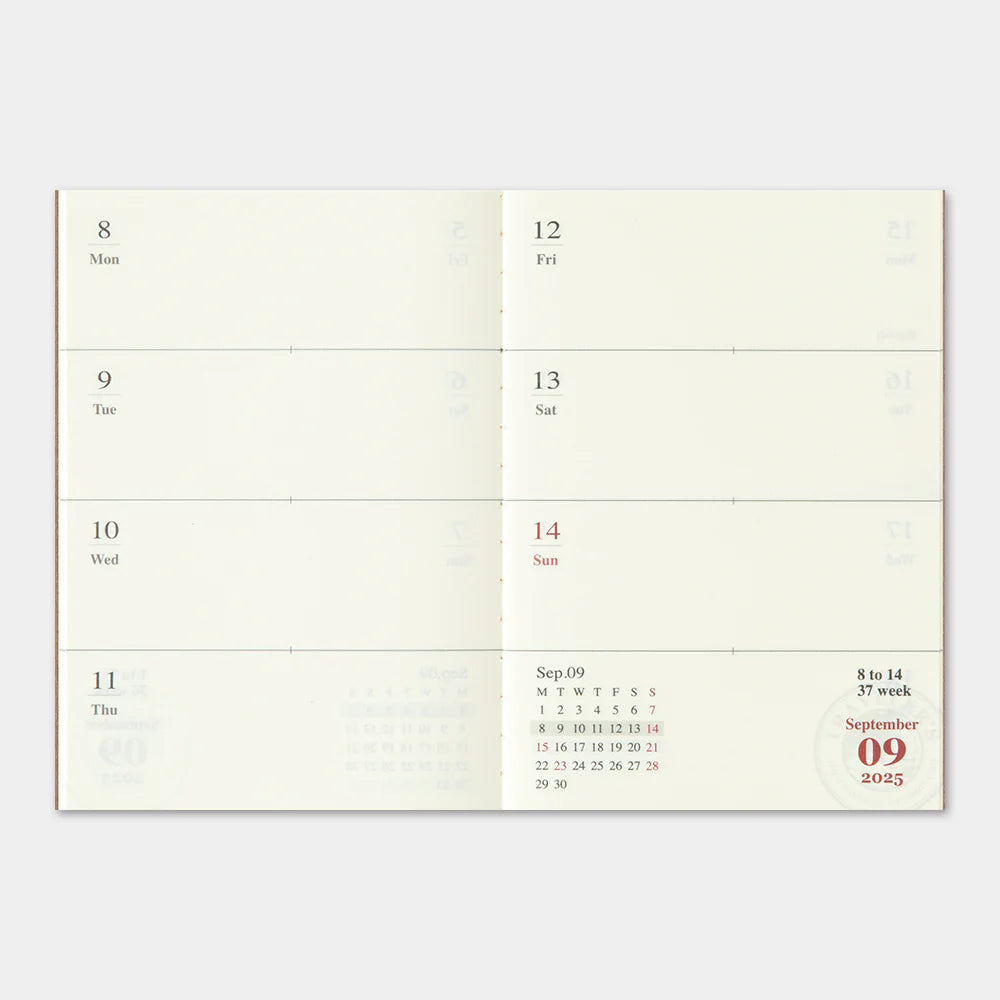 TRAVELER'S notebook 2025 Weekly Second Half BLUE (Passport Size)