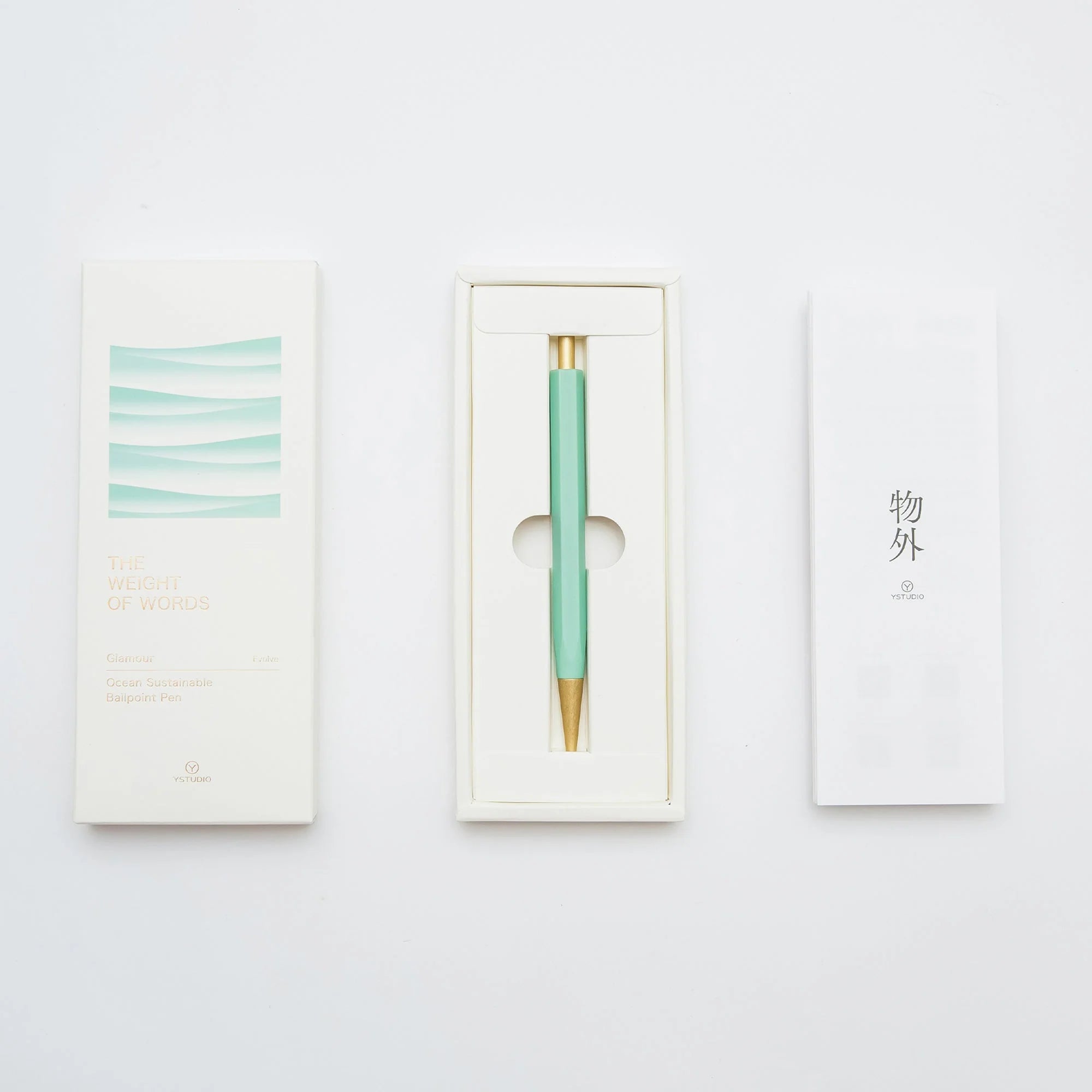YSTUDIO - GLAMOUR EVOLVE OCEAN SUSTAINABLE BALLPOINT PEN (TEAL GREEN)