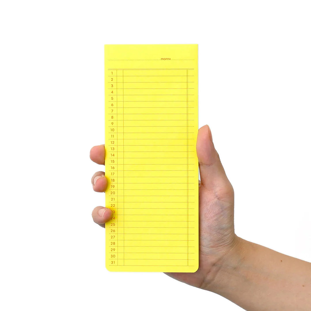Sticky Memo Pad Monthly Yellow