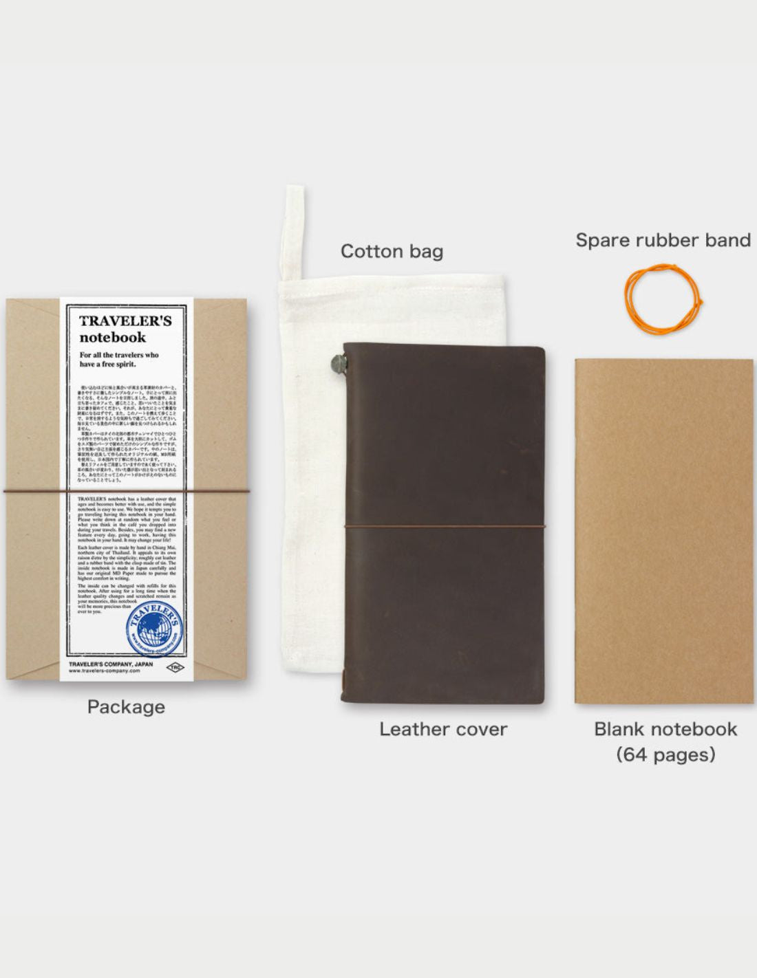 Traveler's Notebook Regular Size Starter Kit | Dark Brown