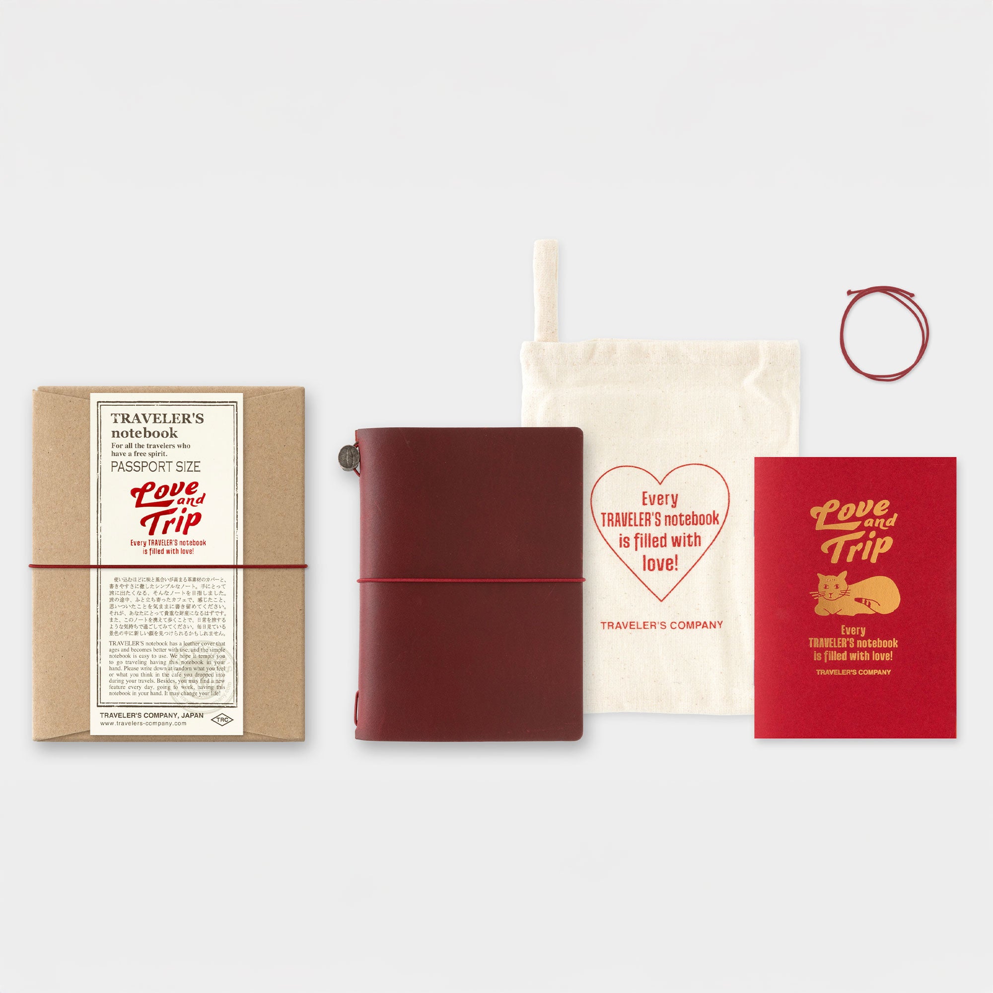 Traveler's Notebook Passport Size Love and Trip Red Edizione Limitata